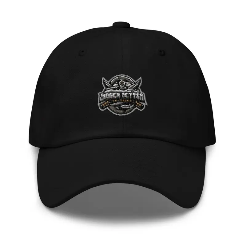 black logo hat